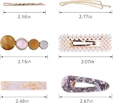 Acptall 20Pcs Pearl Hair Clips Barrettes Geometric Acrylic Resin Fashion view 3