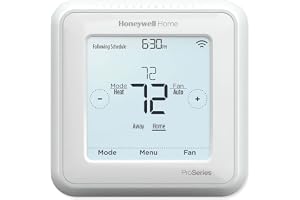 Honeywell Home TH6320ZW2007/U Z-Wave T6 Pro Programmable Touchscreen Thermostat with SmartStart, Low Voltage, UWP Mounting System, Cover Plate, Color - White
