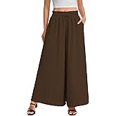 LUXEBOLD Women’s Wide Leg Pants Drawstring Elastic Waist Casual Trousers Lightweight Loose Lounge Pants with Pockets
