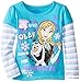 Disney Girls' Anna and Olaf Long-Sleeve Twofer Shirt