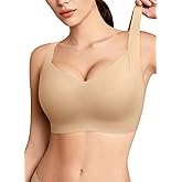 REALWILL Women Everyday Comfortable Wireless Bra Supportive Push Up Minimizer Bras Full Coverage Soft Seamless Tshirt Bras