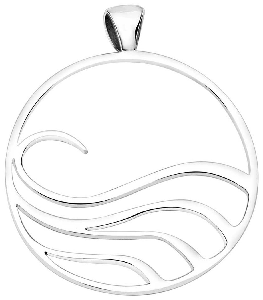 Nenalina Wave 361260-000 Women's Round Pendant Necklace in 925 Sterling Silver