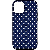 Classic Navy Blue White Polka Dot Vintage Pattern Case for iPhone 12/12 Pro