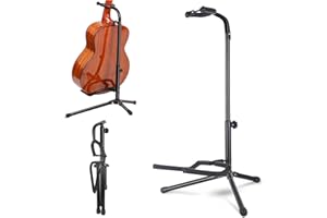 HONGHCL Soporte para Guitarra Vertical - Estable Base para Guitarra Tripode, Altura Ajustable Stand Guitarra Plegables para Acústicas Eléctricas