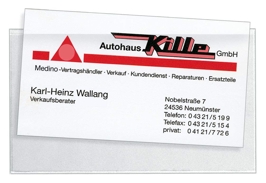 Veloflex 2208100 Self-Adhesive Business Card Pocket Transparent