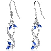 Butterfly Infinity Earrings for Women 925 Sterling Silver Elegant Butterfly Dangle Earrings, Infinity Jewelry Christmas Birthday Gifts for Women Wife Her