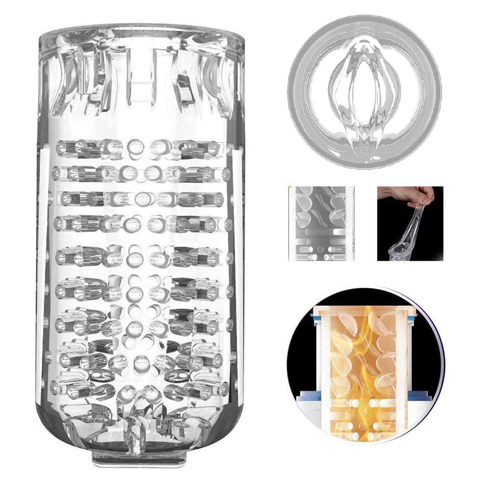 Urnight Masturbatore Uomo Automatico - Sex Toy - Blowjob Simulator - Simulatore di Sesso Orale - Giocattolo Erotico Realistico - Masturbatore a Forma di Vagina - con 10 frequenze 10 velocità