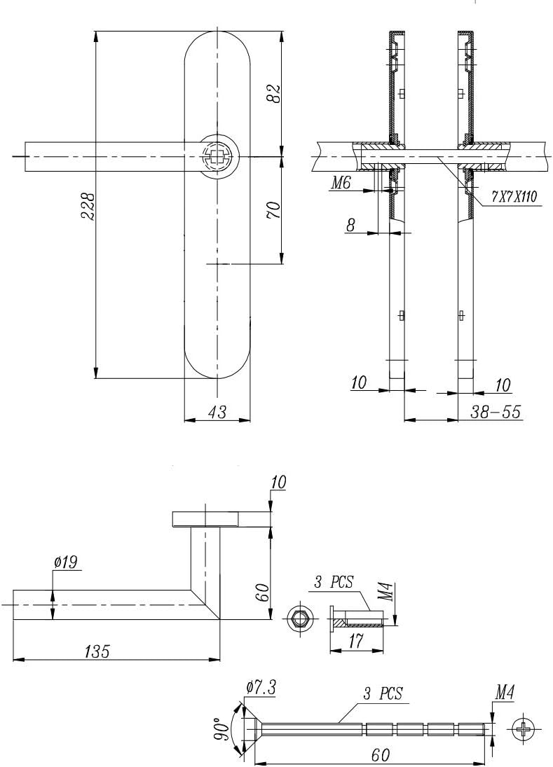 Bricard Tempo Disco 666470 Set of Stainless Steel Handles on Plate, 666471, Porte de WC avec voyant - Image 3
