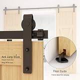 TSMST 305CM Sliding Barn Door Hardware Kit Track Roller for Double Doors view 4