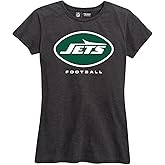 Team Fan Apparel Women's NFL Ultimate Fan Logo Short Sleeve T-Shirt - 100% Cotton - Officially Licensed - Tagless Tee (New York Jets - Charcoal, X-Large)
