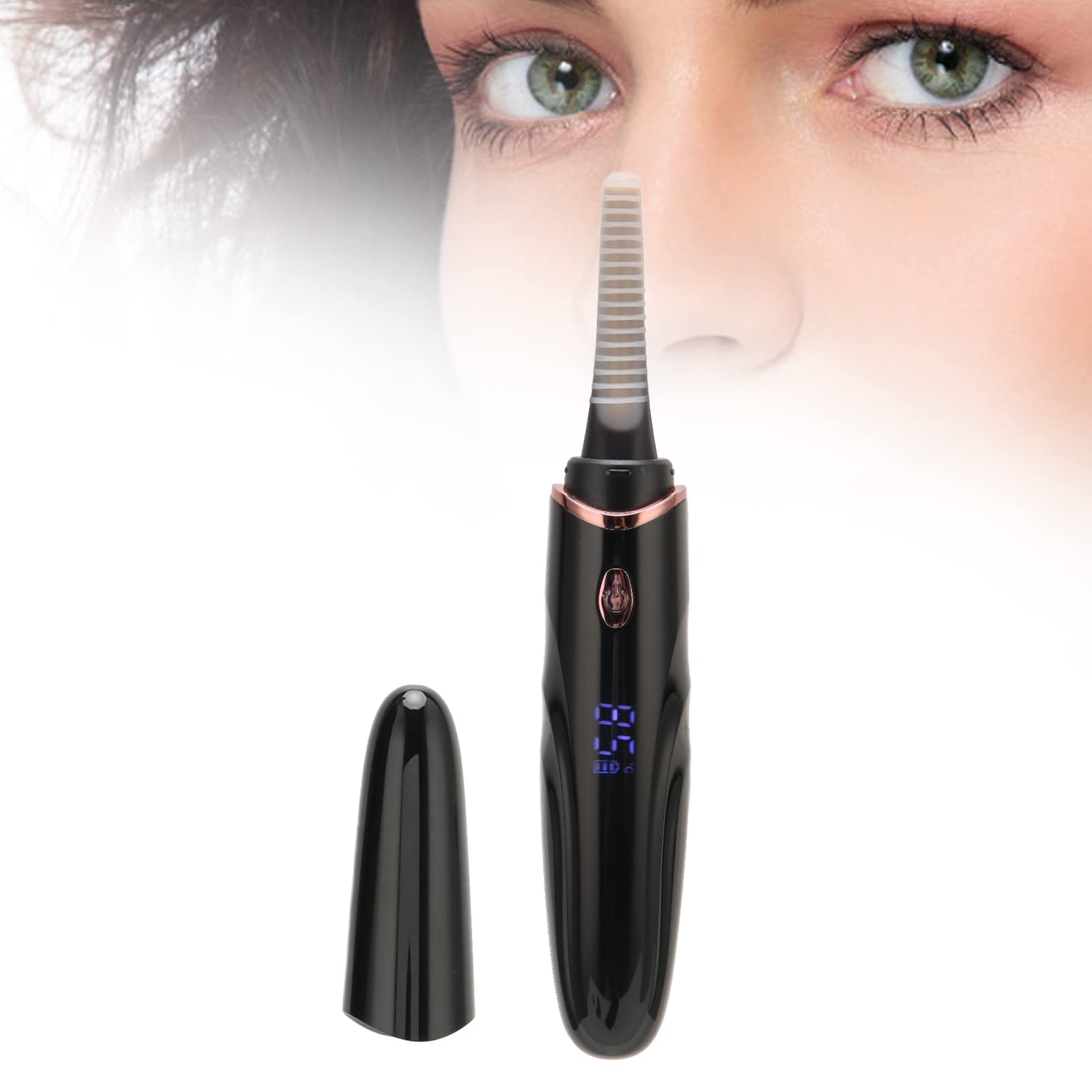 Electric Eyelash Curler USB Rechargeable Adjustable Temperature LED Display Heated Eyelash Curler Electric Lash Curling Tool