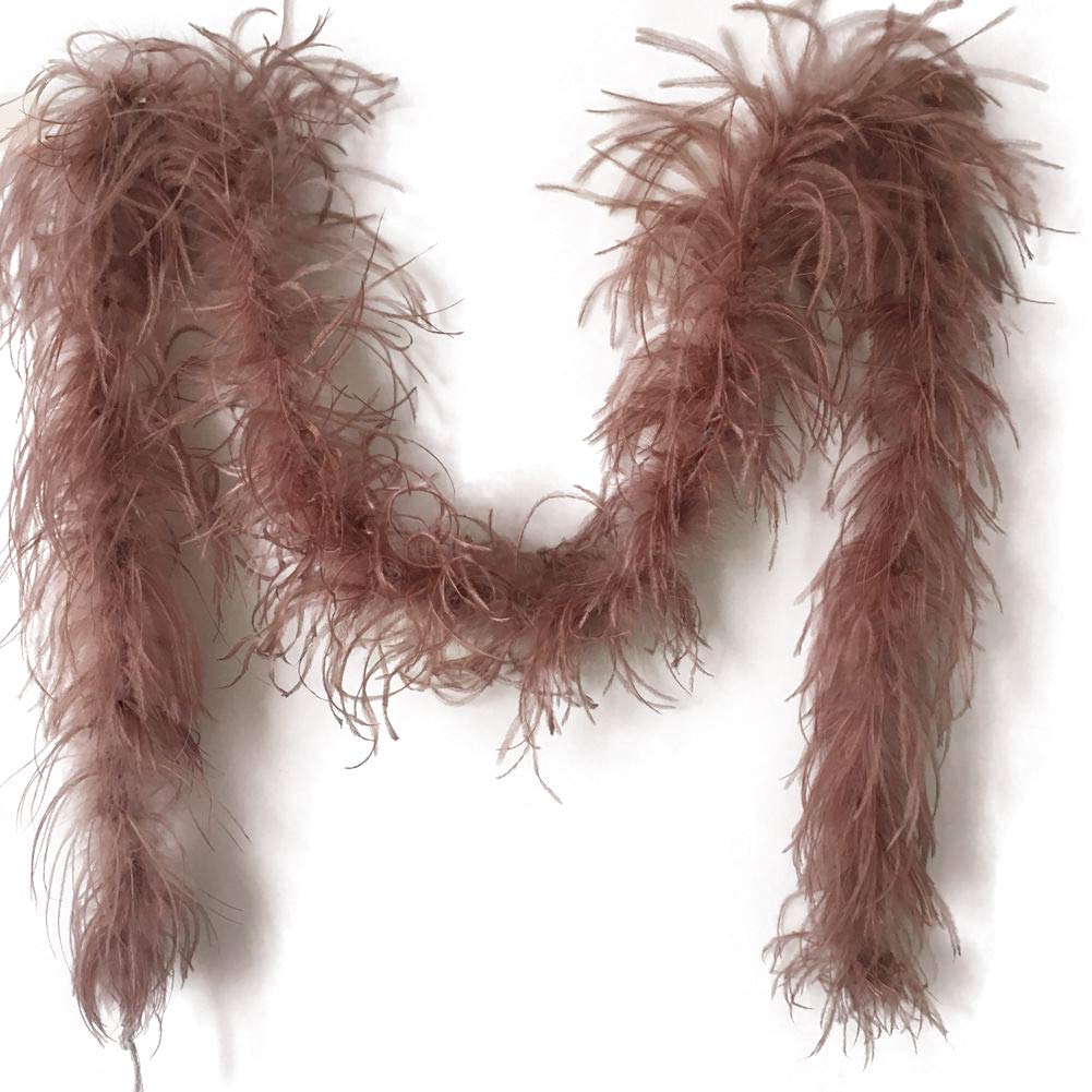 Sowder 72inch Length 1ply Ostrich Feather Boa for Wedding/party Decoration, Feather Scraf(brown)