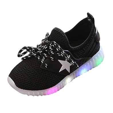 Doublehero Baby Mädchen und Jungen Kleinkind Mode Stern leuchtendes Kind Bunte helle Schuhe Kinder Schuhe mit Licht Led Leuch