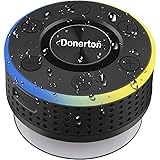 Donerton Bluetooth Shower Speaker, IPX7 Waterproof Wireless Speaker with Suction Cup, Portable Speaker, 360 HD Surround Sound
