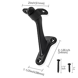 ZAUYX 5 Pack 3 Inch Hand Rail Bracket Black Stair