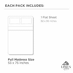 100% Cotton Percale Sheets Full Size, 1 Flat