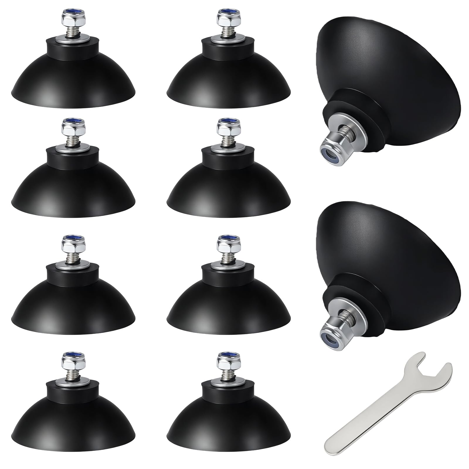 Photo 1 of 10-Pack Non-Slip Replacement Gripper Cups - Compatible with Arcmate EZ Reacher, Heavy Duty Rubber Tips with Locknuts & Washers for Outdoor