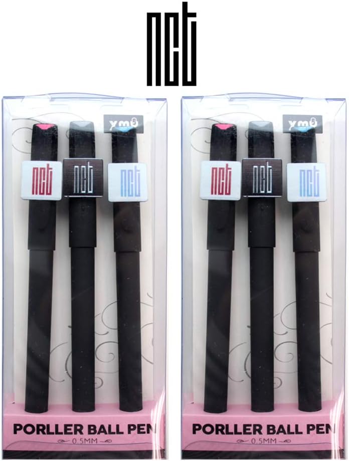 K-POP NCT BOY GROUP 0.5mm Ball Pen School Supply : Box of 6PCS
