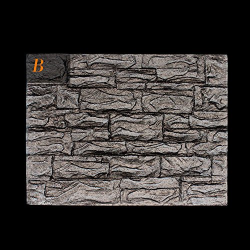 Wffo 3D Foam Rock Reptile Stone Aquarium Background Backdrop, Fish Tank Board Decor (B)