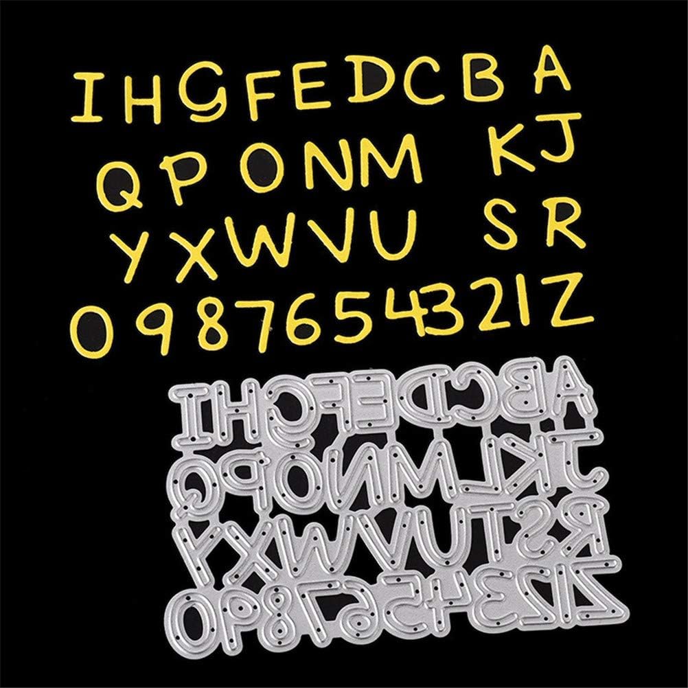 WWahuayuan 1 Set Number Letter Cutting Dies Stencils Frame Die Cuts Metal Template Mould DIY Scrapbook Card Making Decoration Tool Gift Photo Album Embossing Scrapbooking Paper Card Decor Craft