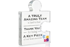 YIGAUE Team Thank You Appreciation Gifts for Coworkers Colleagues Employees, Teamwork Gift Best Teams Ever Gifts a Truly Amazing Team Is Hard to Find Acrylic Puzzle Piece Plaque Office Decor