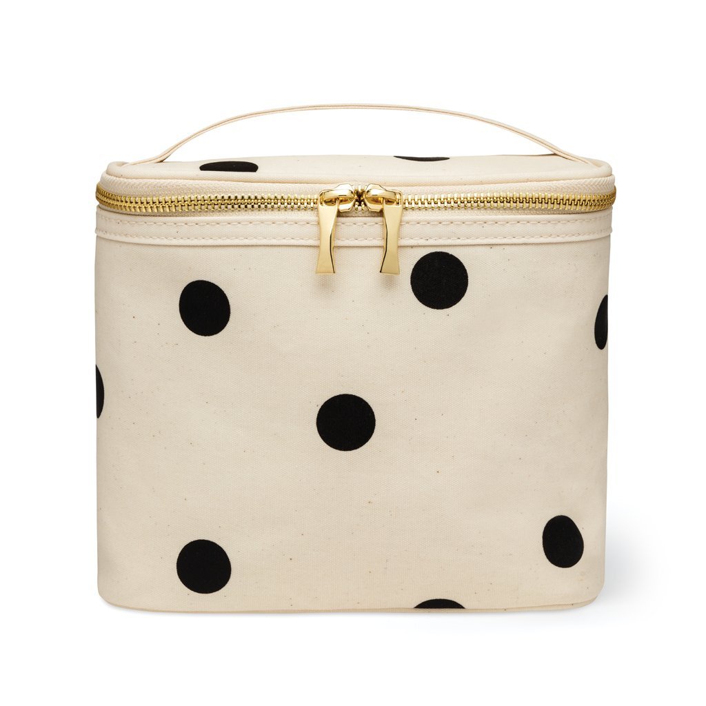 Kate Spade New York Insulated Soft Cooler Lunch Tote with Double Zipper Close and Carrying Handle, Big Deco Dot
