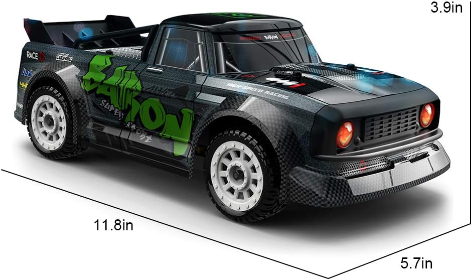 Fisca 1/16 Remote Control High Speed Car, 4WD RC Drifting Racing Cars Fast 20MPH Truck 2.4Ghz Off-Road 4X4 Buggy Car Speed & Steering Control Vehicle Toy with Lights for Kids and Adults: Toys & Games