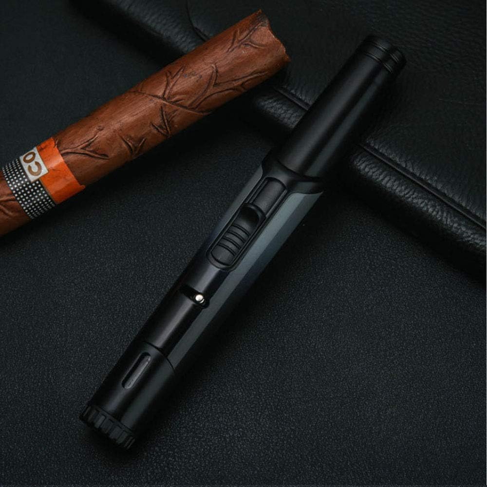 GOLDNCONN Jet Flame Torch Fire Ignition Lighter Gas Butane Refillable Long Reach Lighter for BBQ Stove Kitchen Cooker (Grey)