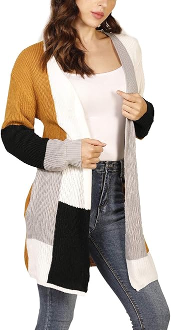 amazon color block cardigan