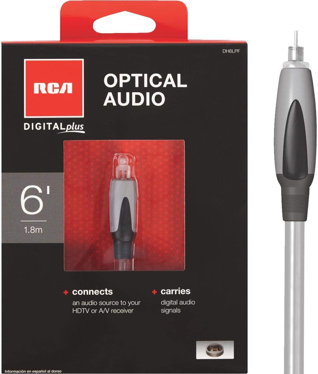 Audiovox Corporation DH6LPR RCA 6-Feet Optical Cable with Halo Connector