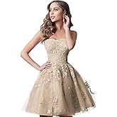 Lace Homecoming Dresses Short A Line Strapless Formal Cocktail Party Gowns