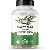 Sweet Flag (Vacha) 10X Extract Tablets 100 mg per Serving - Acorus Calamus Extract - Natural Herbal Supplement for Overall Wellness - 30 Count