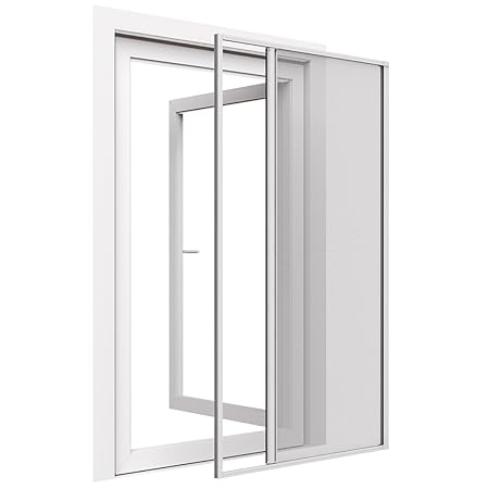 easy life Insektenschutz Rollo Tür greenLINE 140 x 220 cm Insektenschutztür Alurahmen in Weiß mit Fliegengitter aus Fiberglas