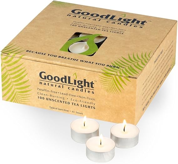 GoodLight Natural Candles ParaffinFree Tea Lights / 100count box