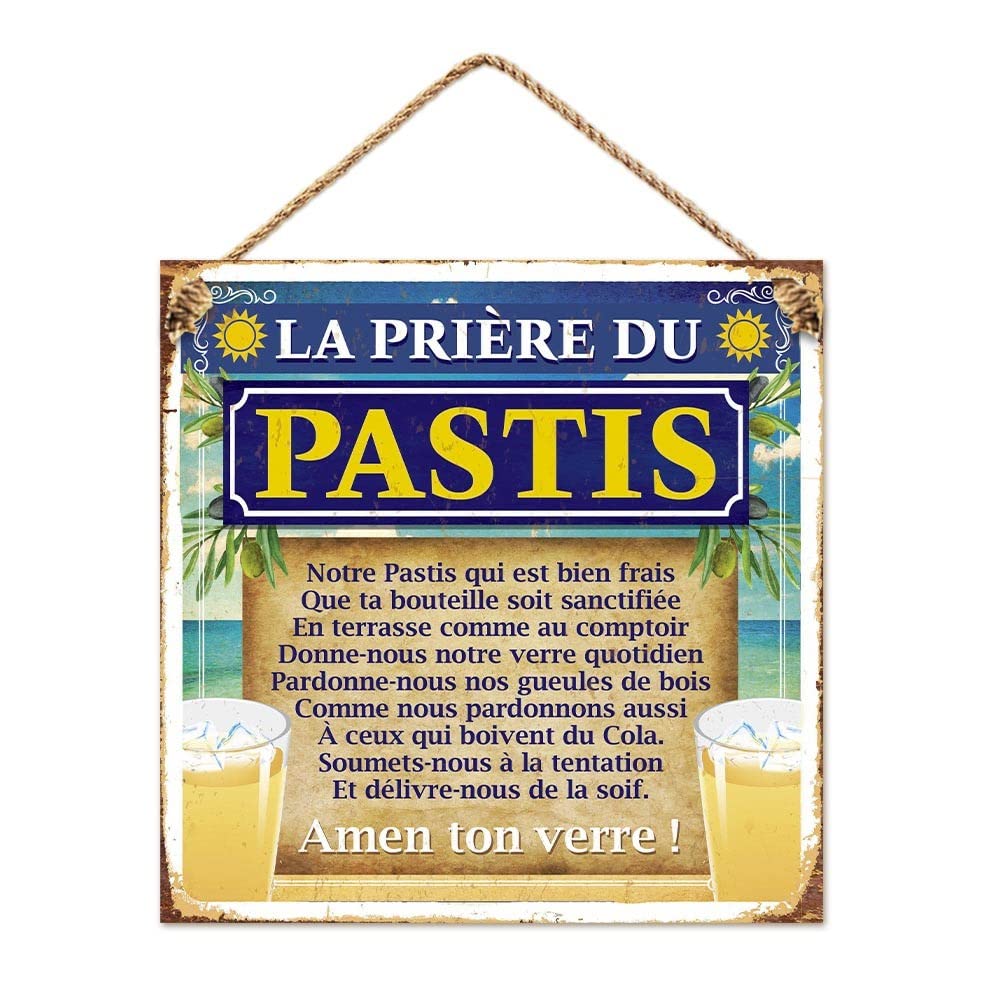 SLA Decorative Metal Plaque 20 x 20 cm "La Père du Pastis"