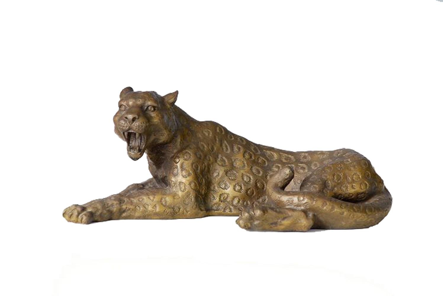 Low wax Bronze Statues Leopard resting