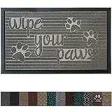 Gorilla Grip Original Durable Rubber Door Mat, 35x23, Heavy Duty Pet, Dog Doormat, Indoor Outdoor, Waterproof, Easy Clean, Low-Profile Mats for Entry Garage, Patio, High Traffic Areas, Stone Paws