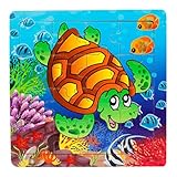 Turtle Puzzles Toys ，BeautyVan Turtle 16 Piece Jigsaw Toys For Children Education And Learning Puzzles Toys