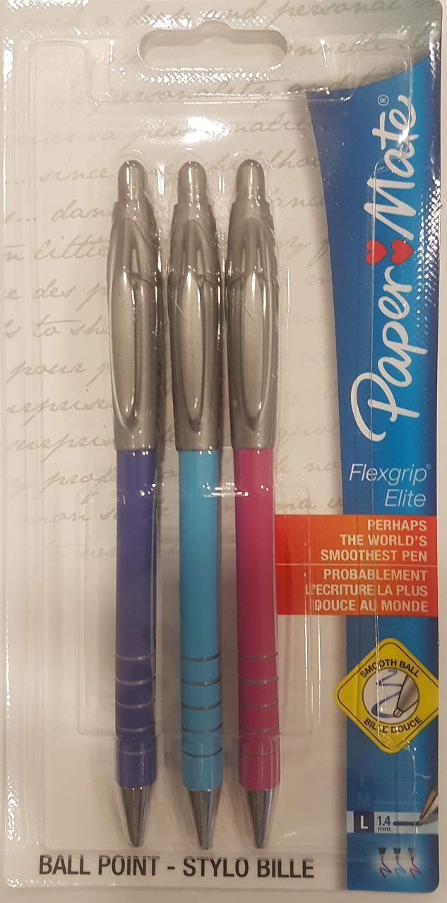 Paper Mate Flexgrip Elite Rt Retractable Ball Pen Large Tip 1.4Mm -  Assorted Fun Colours (Pack Of 3)- Buy Online In Bahamas At Desertcart -  50618284.
