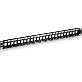 TRENDnet 24-Port Blank Keystone 1U Patch Panel, TC-KP24 | 19" Metal Rackmount Housing, Recommended with TC-K25C6 &amp; TC-K50C6 Cat6 Keystone Jacks (Sold Separately)