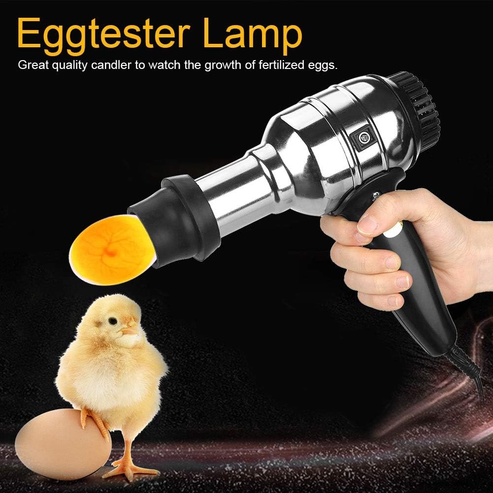 Vobor Egg Candling Tester Lamp - Bright Cool LED Light Egg Candler Tester,Lighting Incubator,Rechargeable LED Candler Egg Lamp Light for Brooder Chicken Quail Poultry Egg Candler (US Plug 110V)