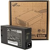 FSP FlexGURU Pro 650W, Flex ATX Power Supply, 80 Plus Platinum PSU | For SFF PC, IPC &amp; NAS Systems, Non-Modular, with 1U Bracket, Japanese Capacitors, 5-Year Warranty, FSP650-50FUB