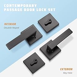 KNOBWELL 2 Pack Square Matte Black Entry Handle AMD