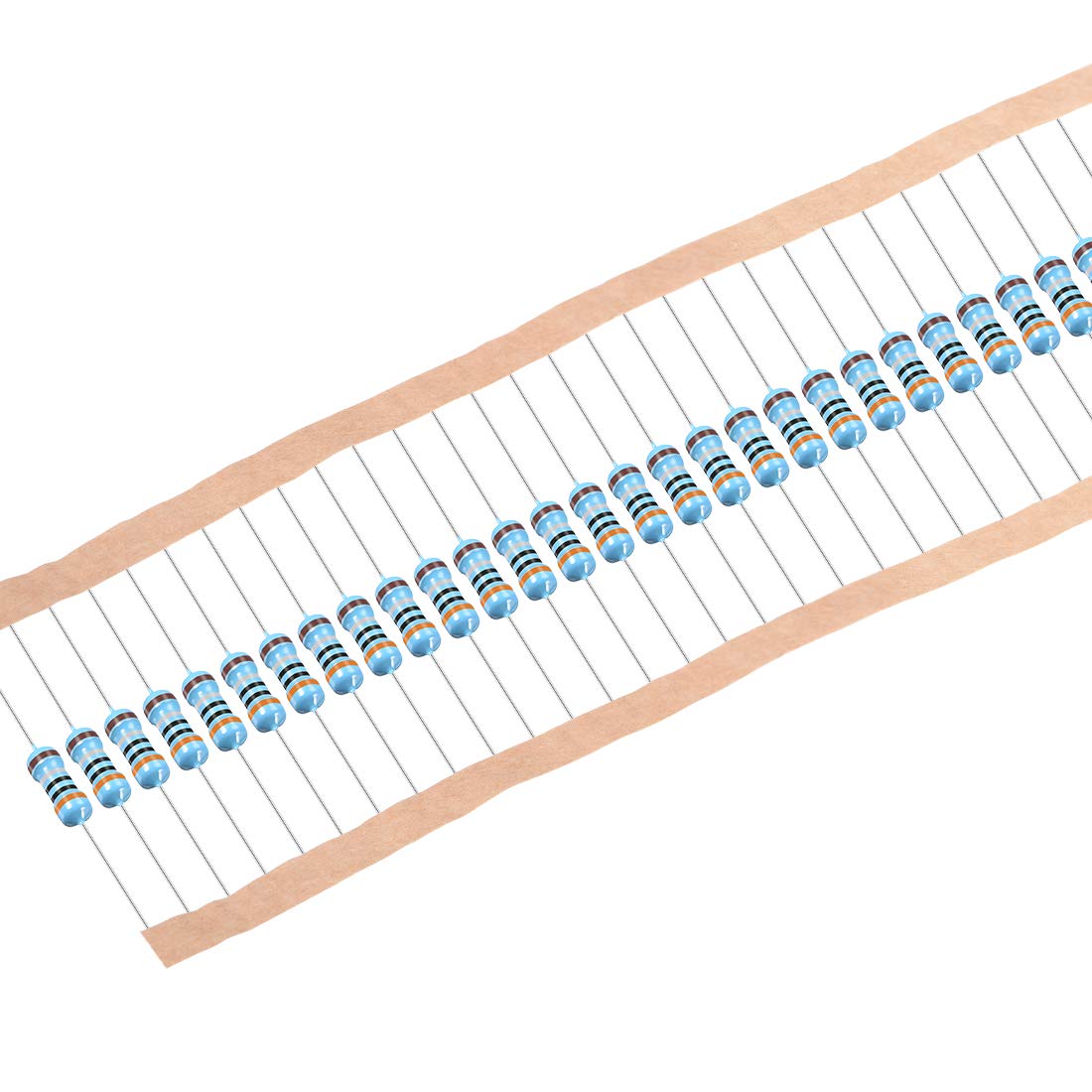 sourcing map 50Pcs 3 Ohm Resistor, 1/2W 1% Tolerance Metal Film Resistors, Lead, 5 Bands for DIY Electronic Projects and Experiments