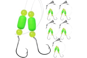 CWSDXM Pompano Rigs for Surf Fishing Saltwater Floats Catfishing Pompano Fishing Rigs with Double Circle Hooks and Pyramid Sinker 4pcs/5pcs