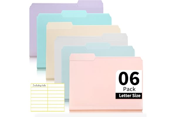 KIOEEE File Folders, 1/3 Tab Filing Folders for 8.5x11 Letter Size Documents, Great for Organizing and Easy File Storage (Mac