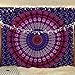 Bless International Indian Hippie Bohemian Psychedelic Peacock Mandala Wall Hanging Bedding Tapestry (Purple Pink, Queen(84x90Inches)(215x230Cms)) primary