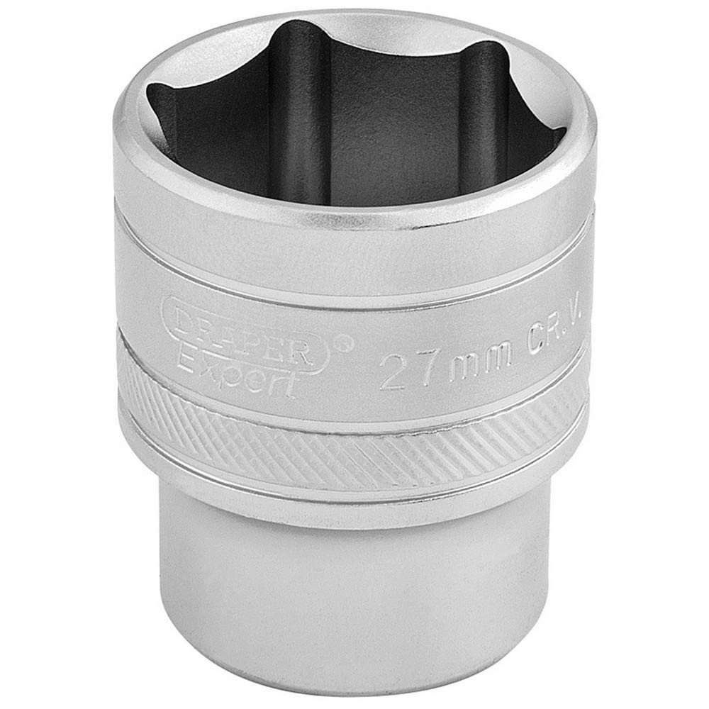 Draper 16618 1/2" Square Drive 6 Point Socket, 27mm Size