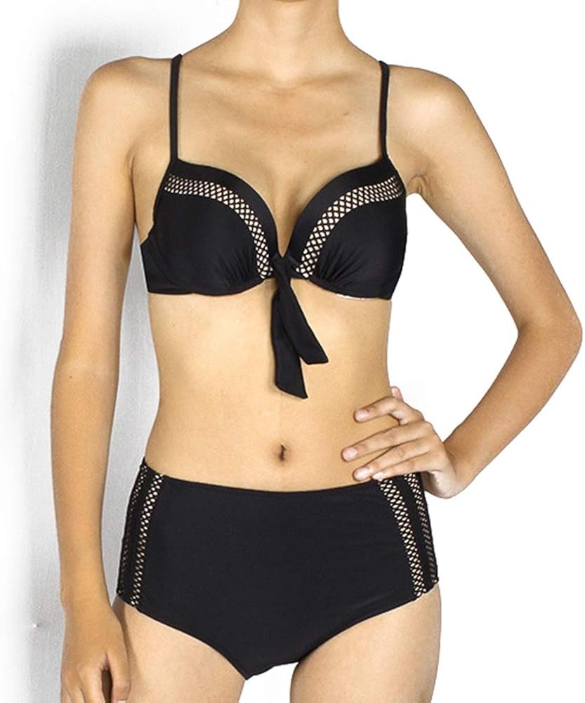 adjustable strap high waisted bikini swimsuit