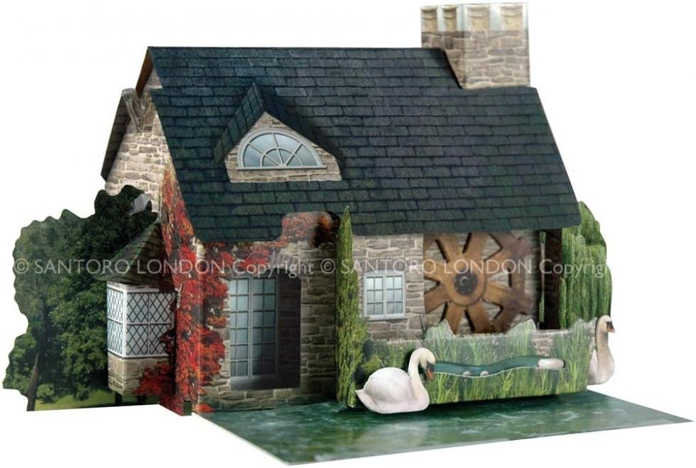 SANTORO Pop Up Places, 3D Pop Up Greeting Card - The Watermill - for Him for Her Family, Friends, Birthday, Anniversary